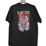 Men Solid Round Neck Cotton T-Shirt. Black Tiger